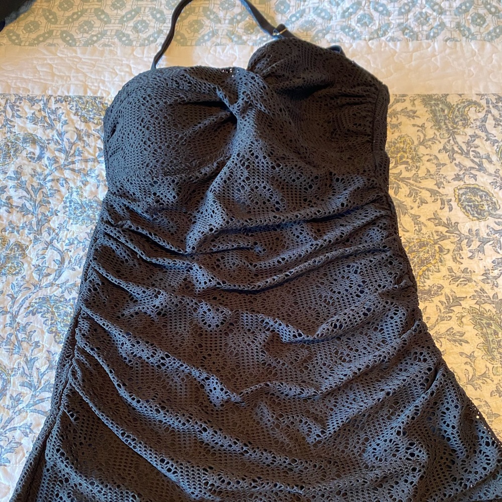 Black one piece swim suit
